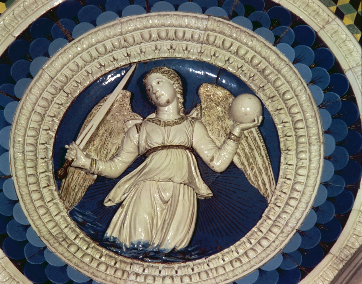 Justice, Roundal from the Tomb of the Cardinal of Portugal (detail) by Luca Della Robbia