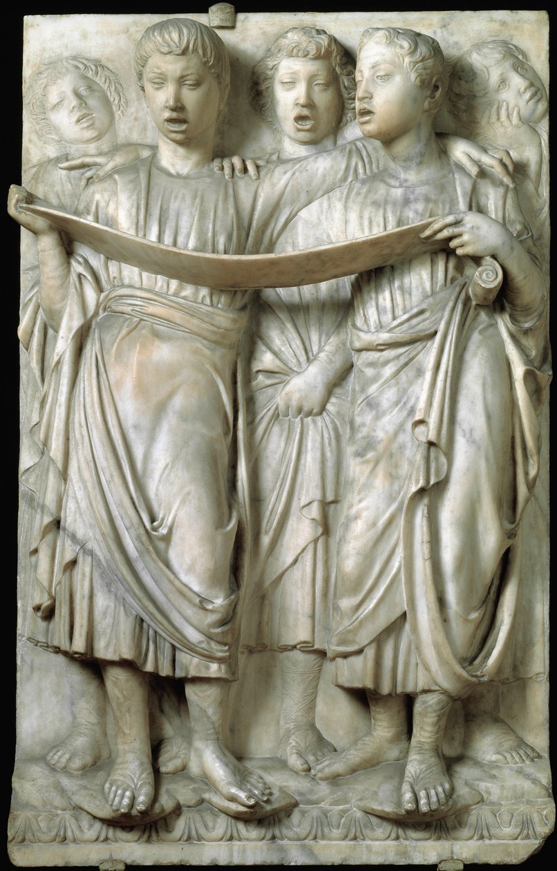 La Cantoria or Children Singing in Choir (Marble Relief by Luca della Robbia, c.1400-1482, Quattrocento) by Luca Della Robbia
