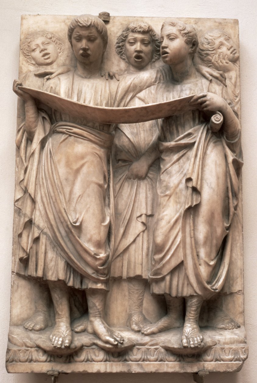 Singing angels, relief from the Cantoria by Luca della Robbia (1400-82), c.1435 (marble) by Luca Della Robbia