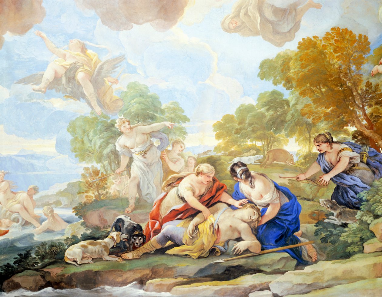 Death of Adonis (detail) by Luca Giordano