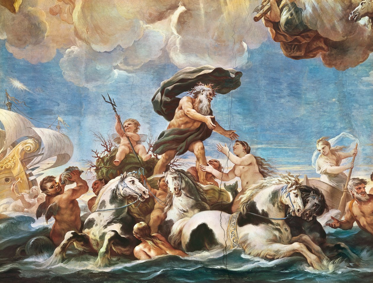 Neptune (detail) by Luca Giordano