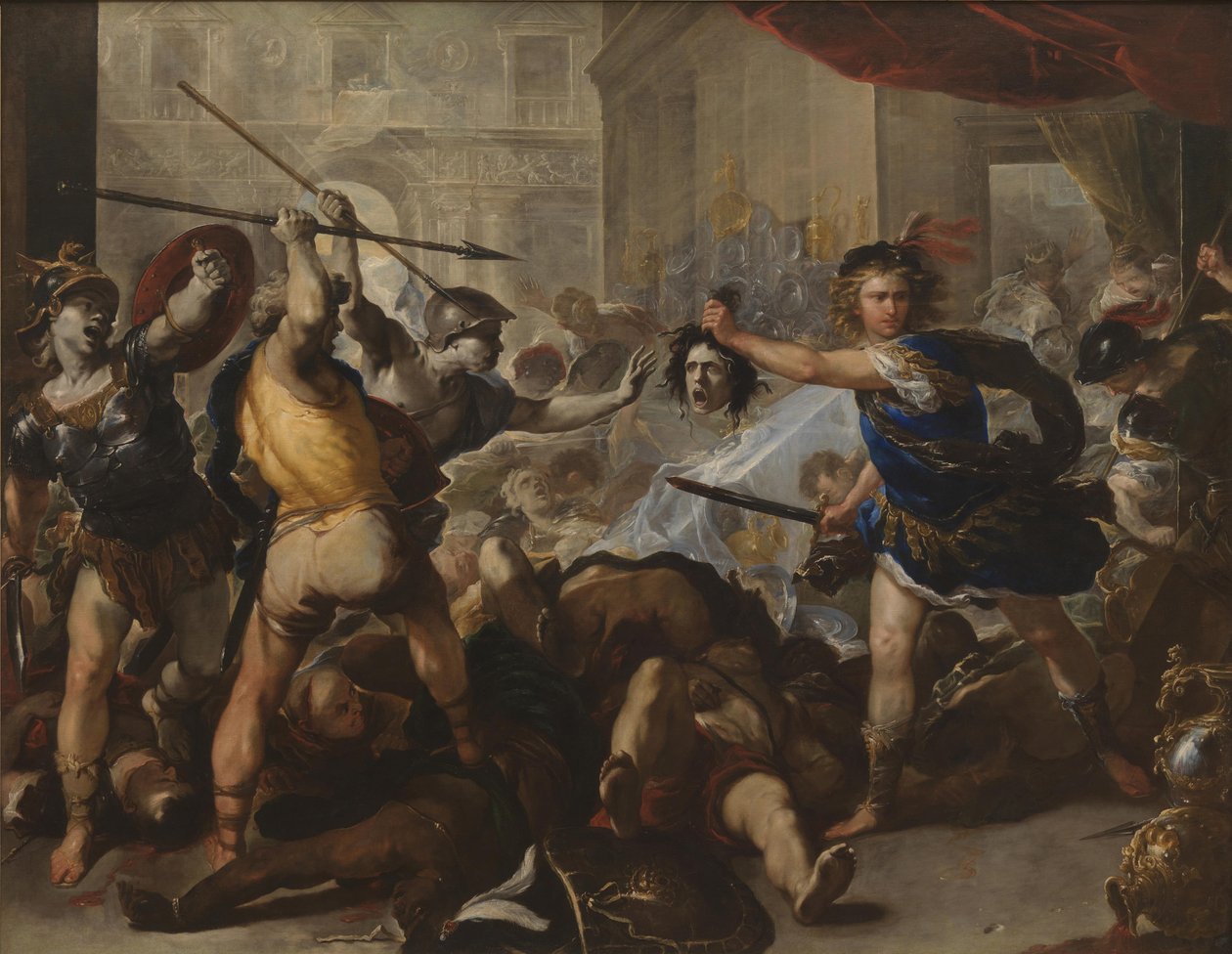 Perseus Turning Phineas and His Followers to Stone, Early 1680s by Luca Giordano