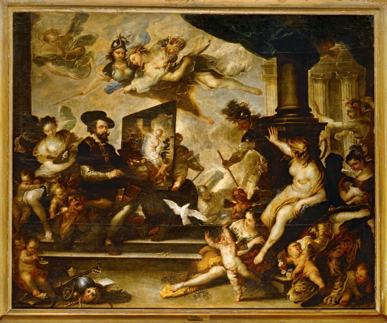 Rubens at Work Painting: The Allegory of Peace by Luca Giordano