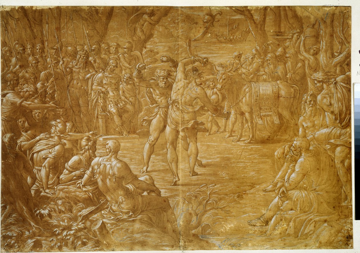 The Boxing Fight, Opponent of Sicily to Dares de Troy, c.1544 by Luca Penni