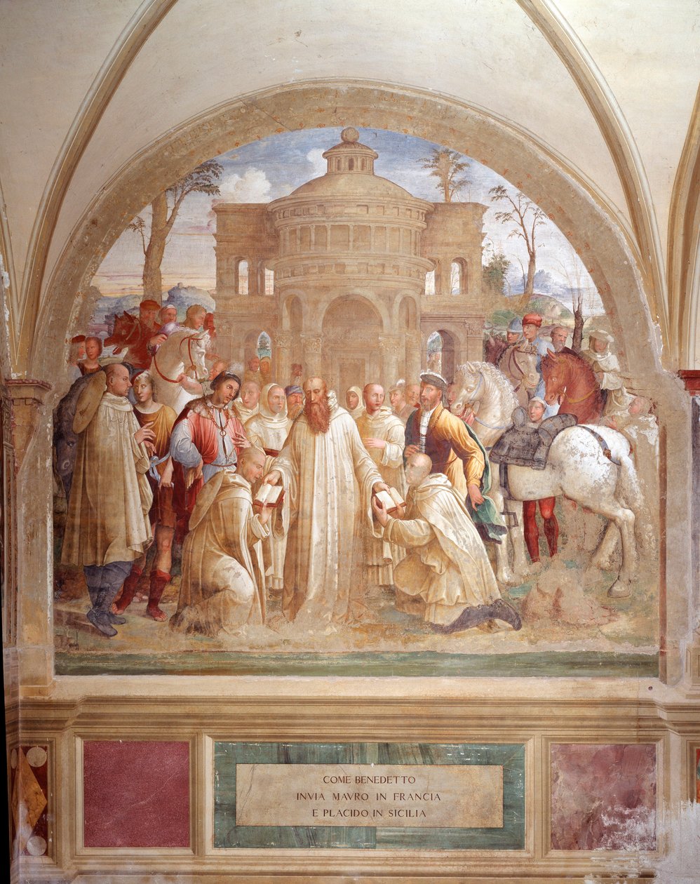 Benedict Sends Maurus in France and Placid in Sicily by Luca Signorelli