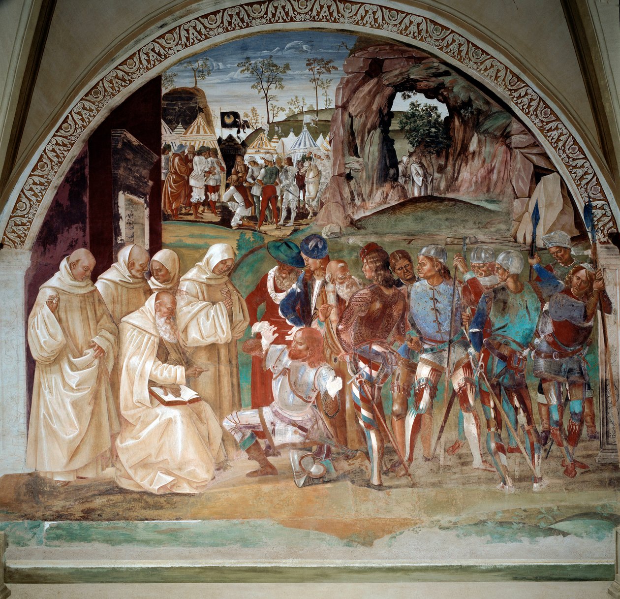 Benedict Uncovers the Cunning of Totila, King of the Goths by Luca Signorelli