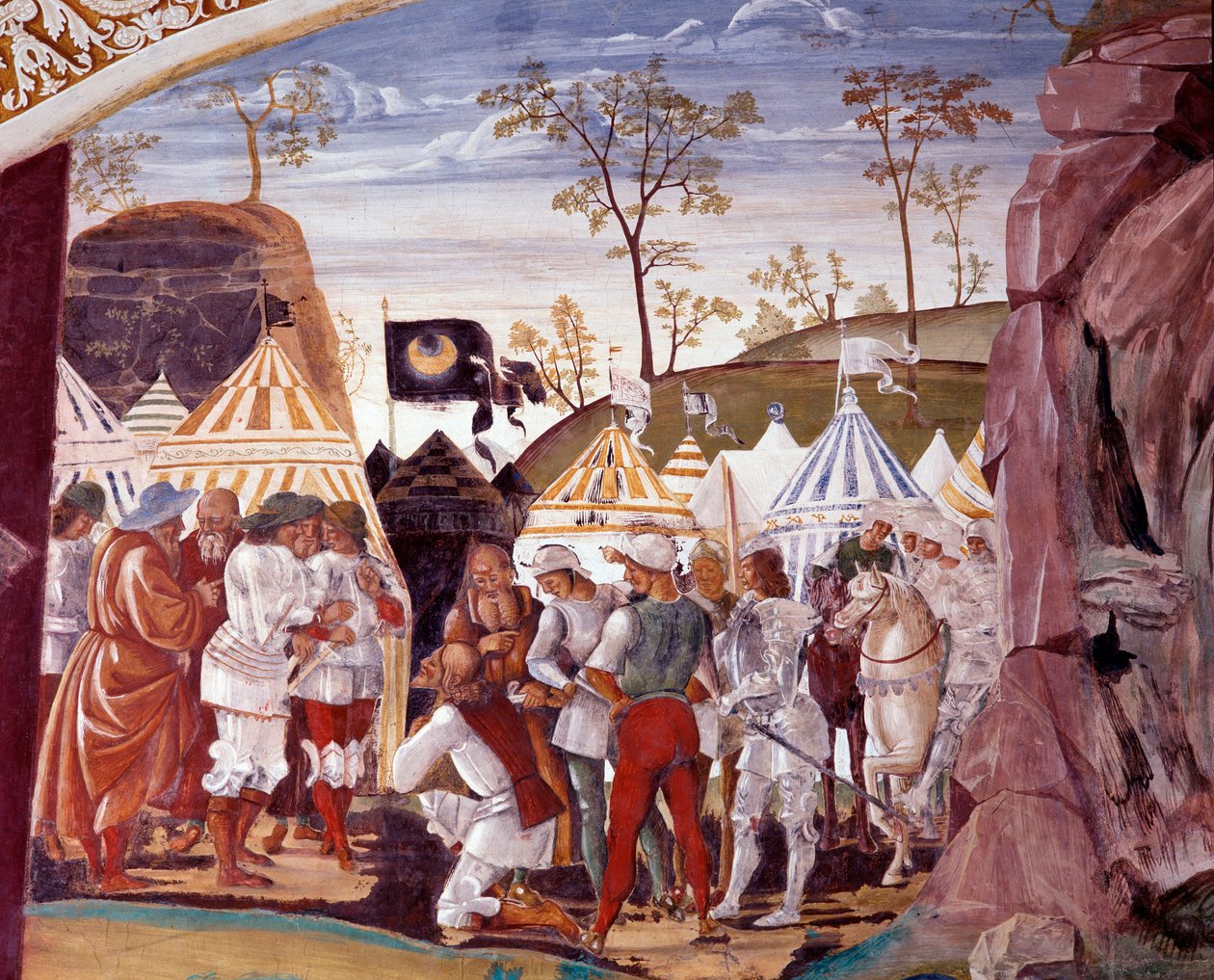 Benedict Uncovers the Cunning of Totila, King of the Goths, to Test His Clairvoyance (Detail) by Luca Signorelli