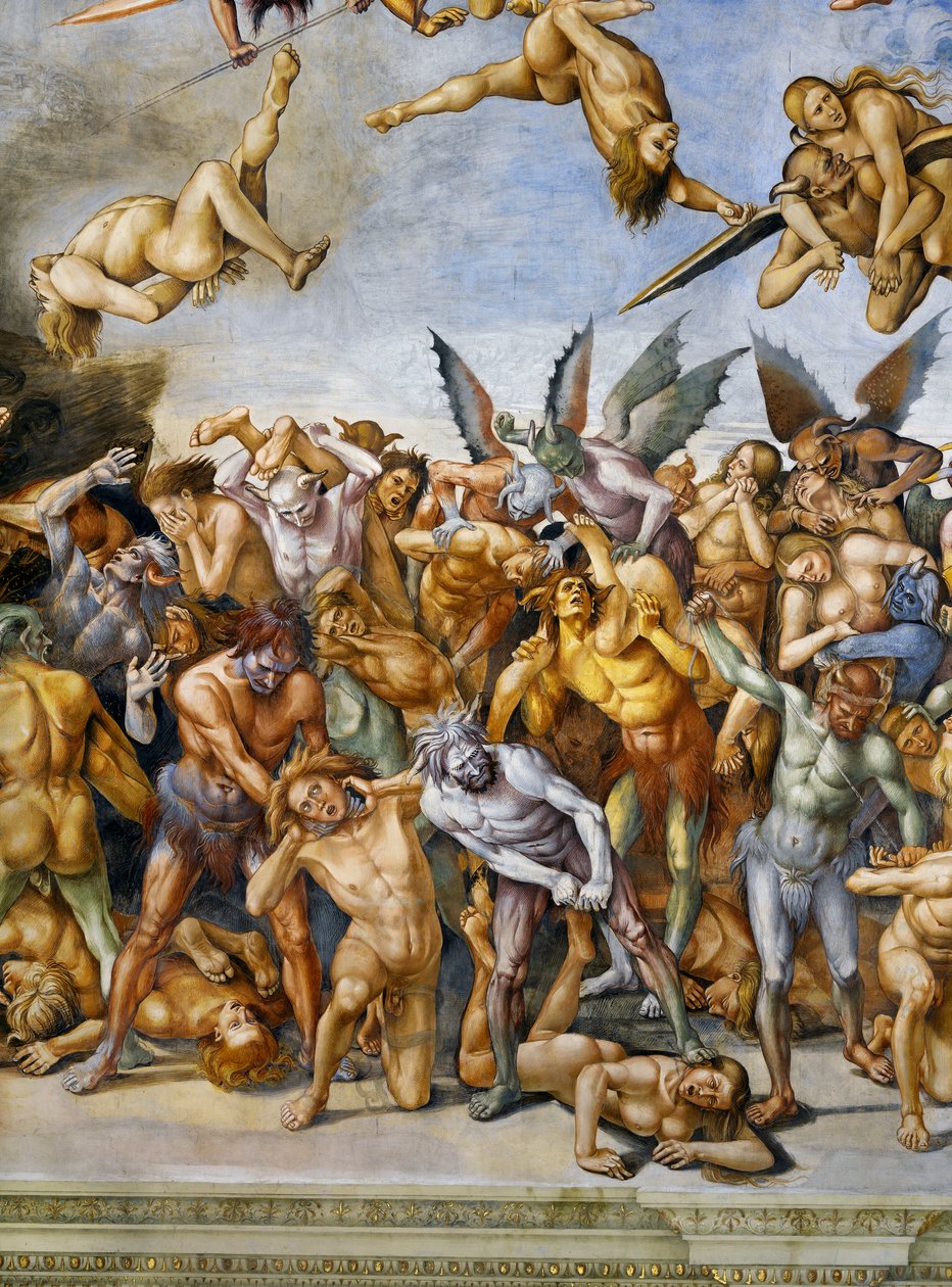 Damned in hell, from Last Judgment fresco cycle by Luca Signorelli