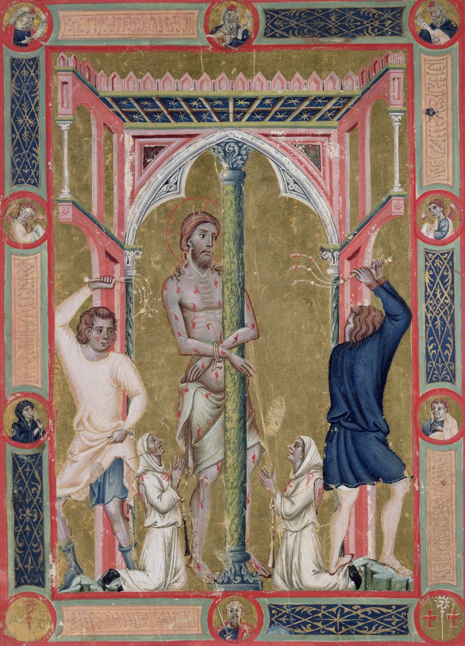 The Flagellation of Christ, from the Mariegola de la Scuola di San Giovanni Evangelista de Venise by Luca di Paolo Veneziano