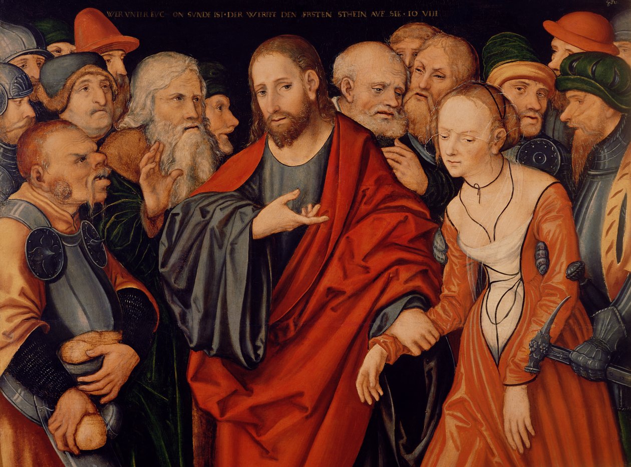 Christ and the Woman Taken in Adultery by Lucas Cranach the Elder