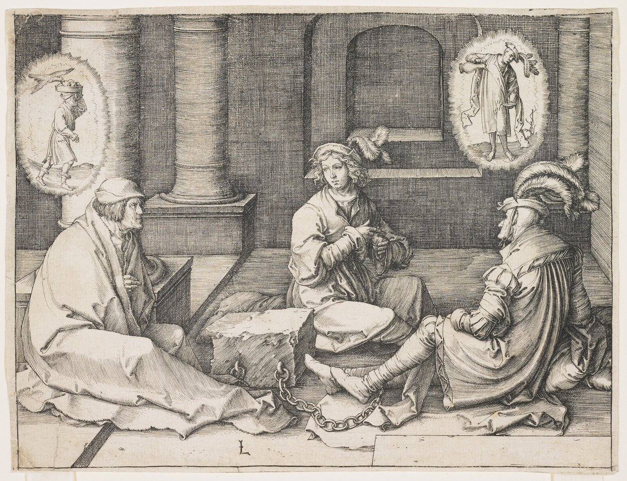 Joseph Interpreting the Dreams in Prison by Lucas van Leyden