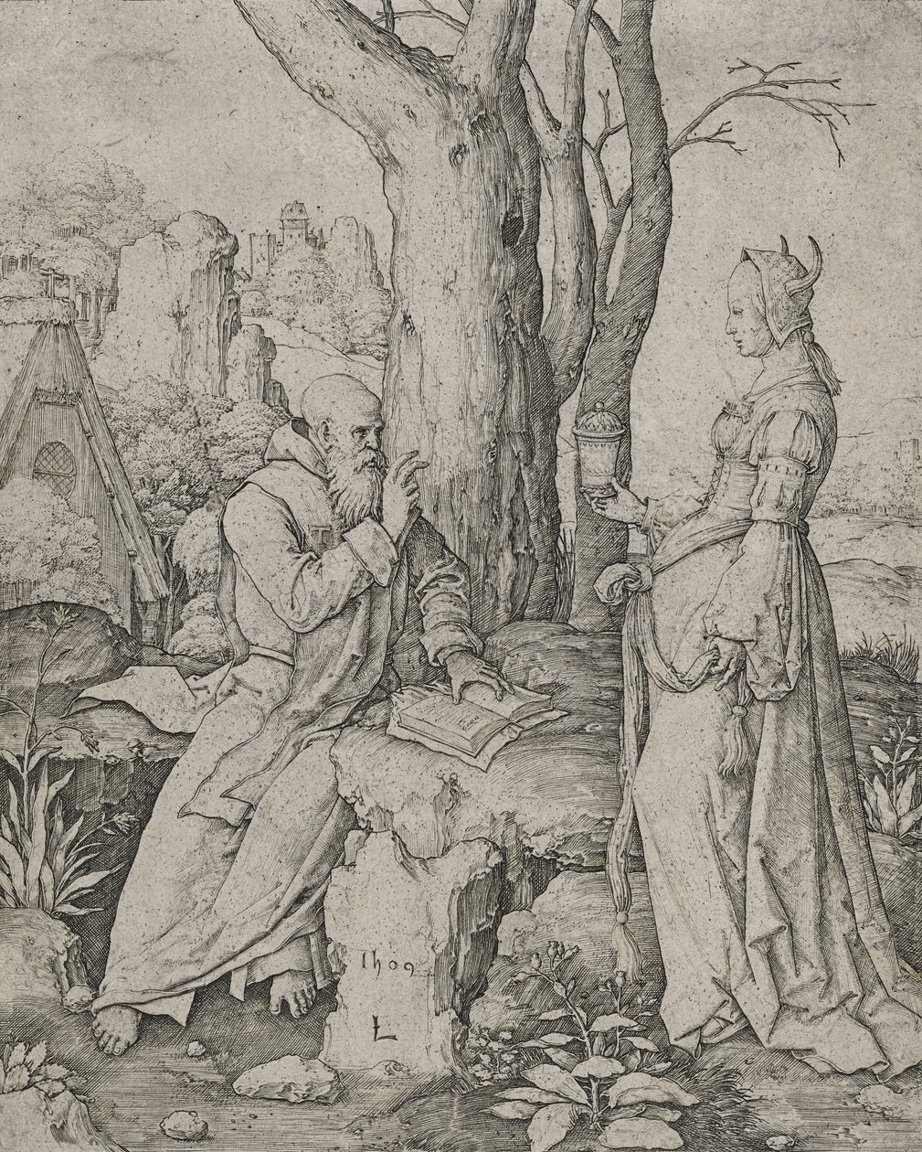 The Temptation of St. Anthony (engraving) by Lucas van Leyden