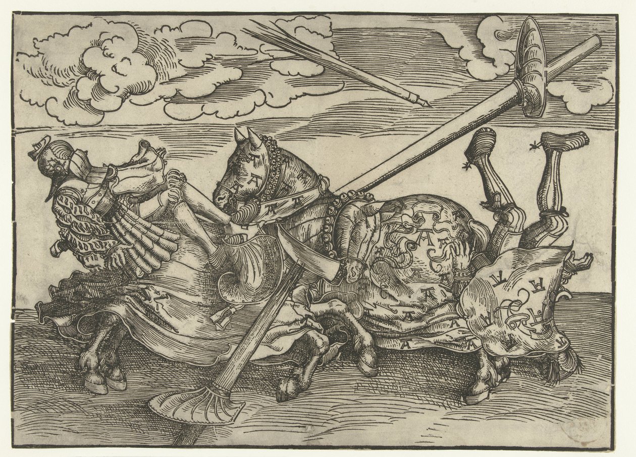 German Tournament with Two Noblemen as Knights on Horseback by Lucas Cranach