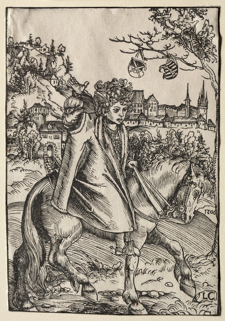 A Boy on Horseback by Lucas Cranach the Elder