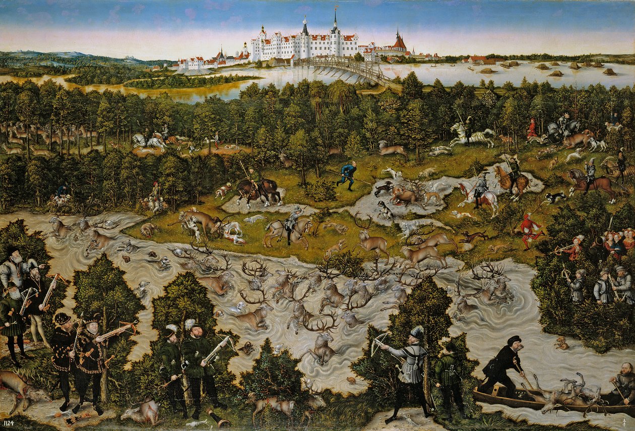 A Stag Hunt by Lucas Cranach the Elder