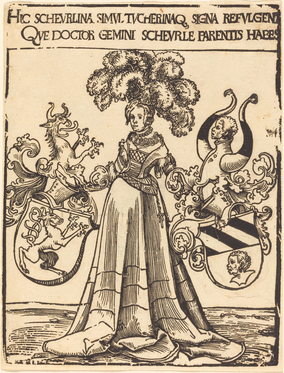 Bookplate of Scheurl and Tucher by Lucas Cranach the Elder