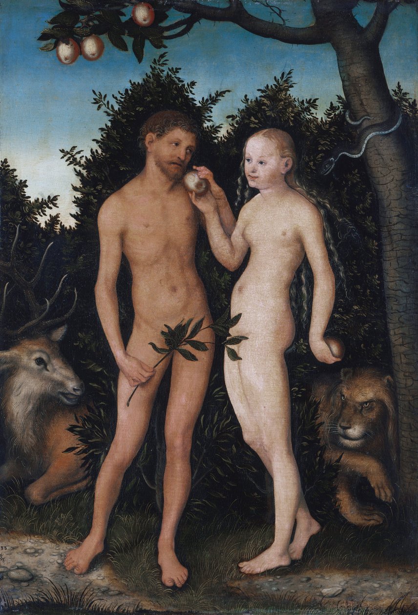 Adam and Eve in Paradise (The Fall) by Lucas Cranach the Elder