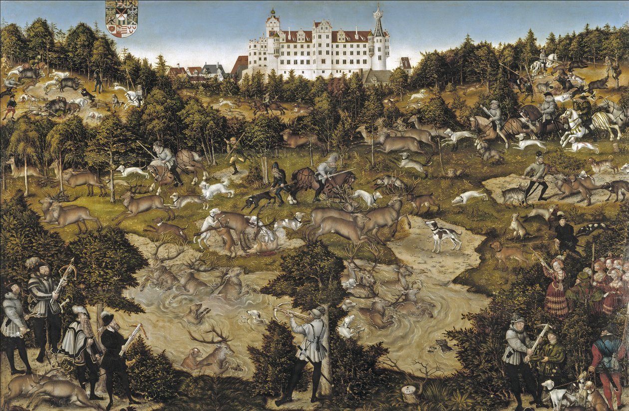 Hunt in Honour of Emperor Charles V at Torgau Castle by Lucas Cranach the Elder