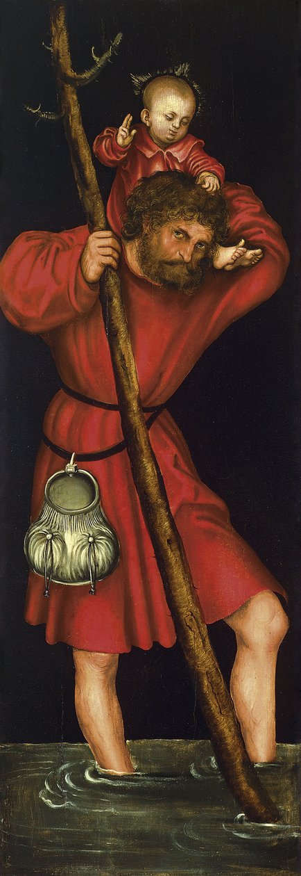 Saint Christopher (verso, left wing) by Lucas Cranach the Elder