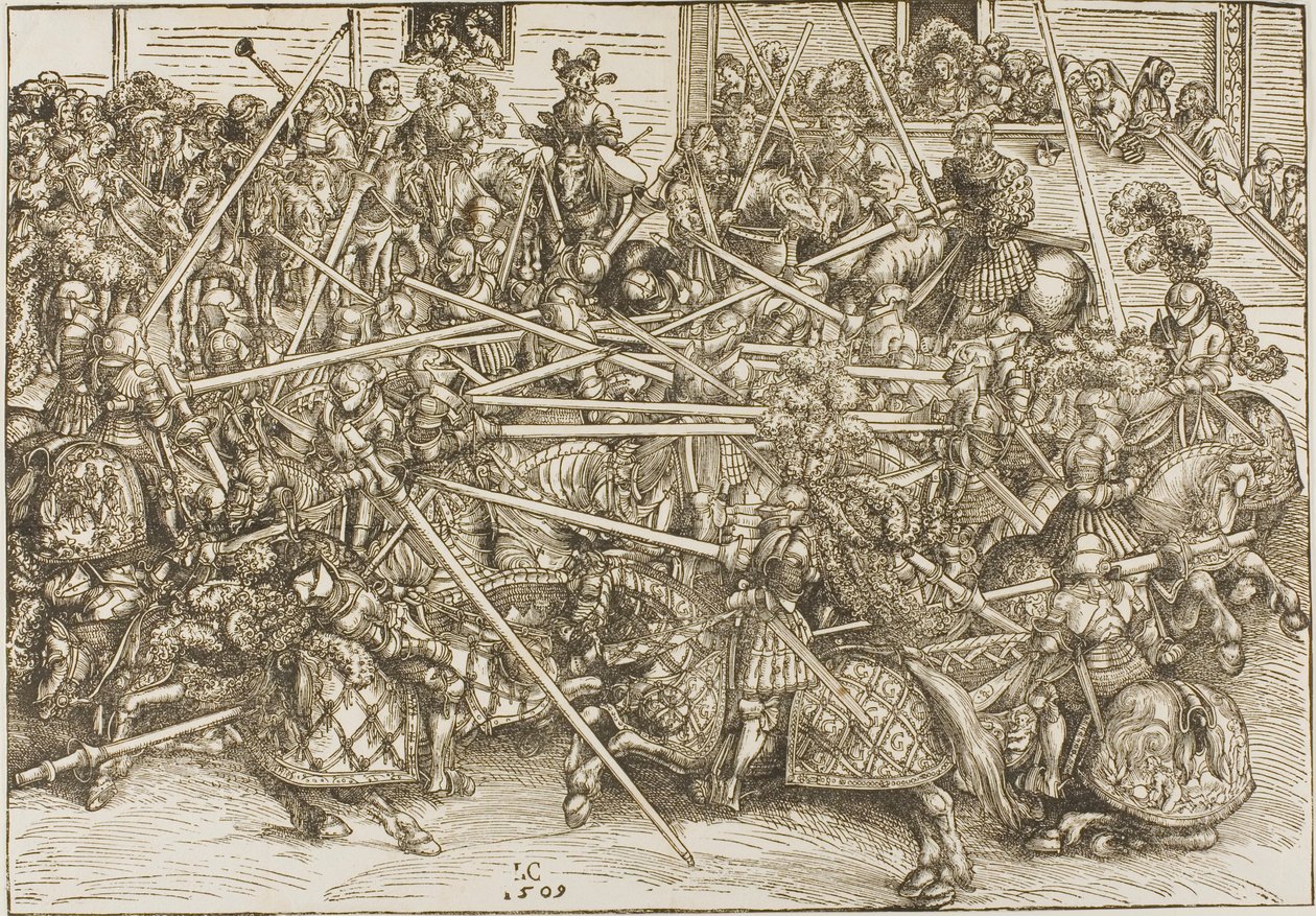 The Third Tournament, with Knights Breaking Lances by Lucas Cranach the Elder