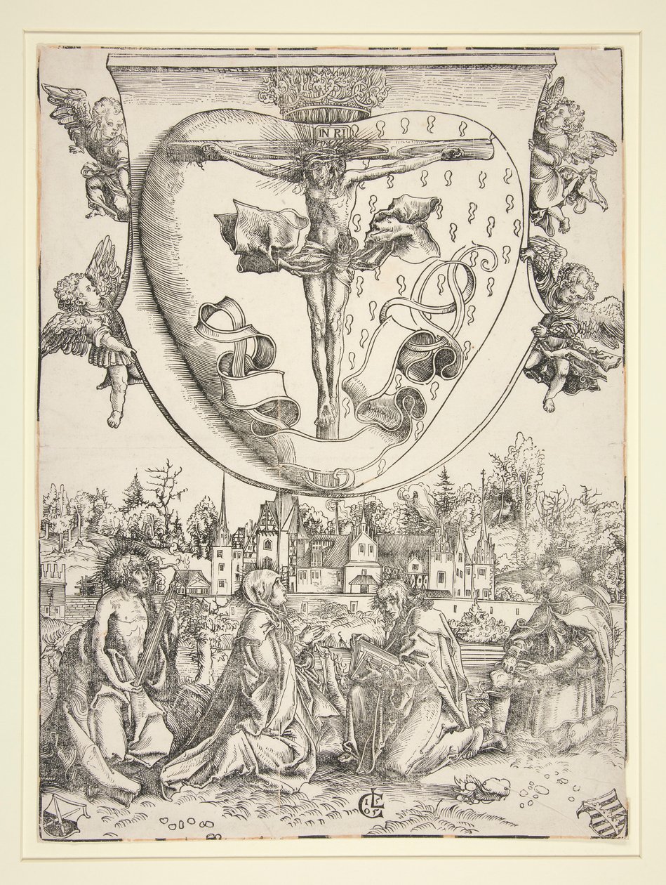 The Virgin, Saint John, Saint Lawrence, and Saint Roch with the Arms of the Sacred Heart by Lucas Cranach the Elder