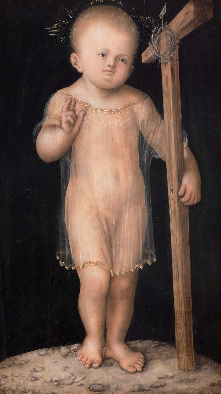 Christ Child Blessing; The Man of Sorrows by Lucas Cranach the Elder and workshop