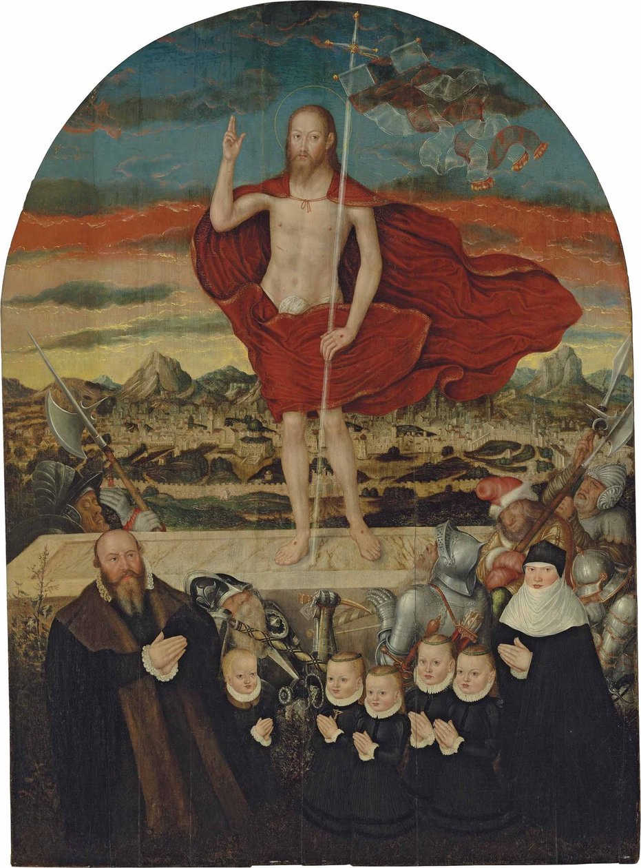 The Resurrected Christ with a Donor Family by Lucas Cranach the Younger