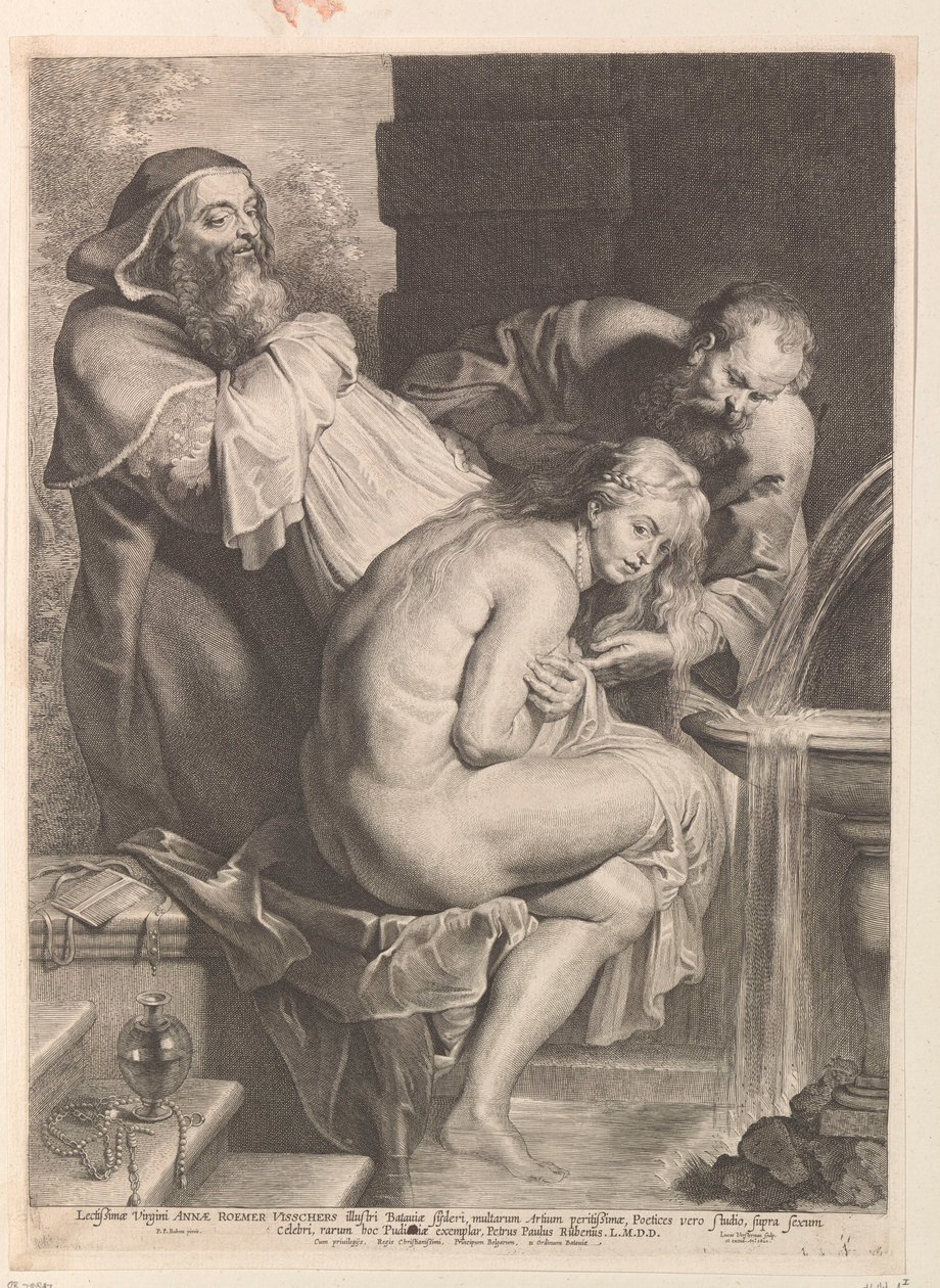 Susanna and the Elders by Lucas Vorsterman (I)