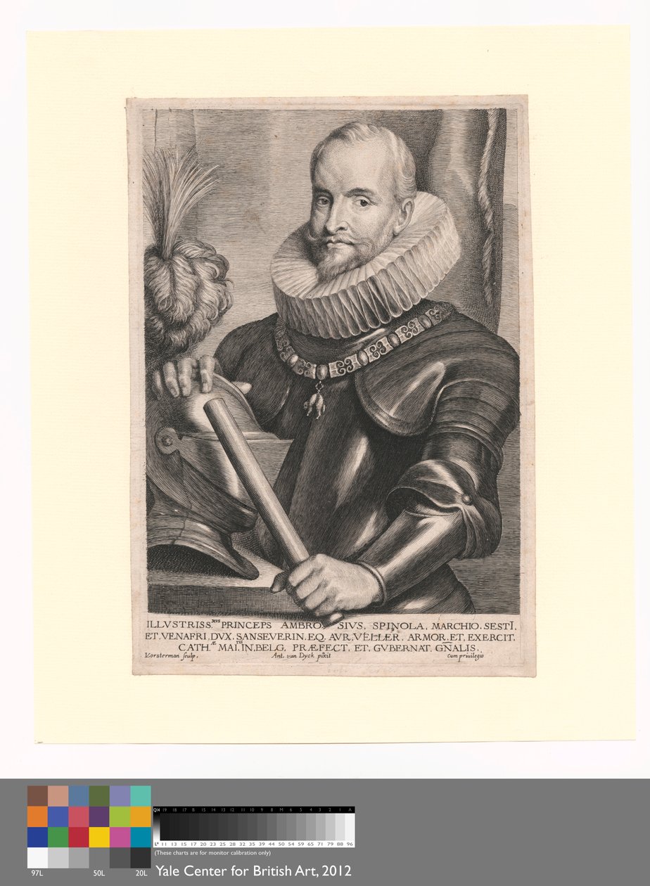 Illustrious Prince Ambrosius, Spinola, Marquis of Sest by Lucas Vorsterman