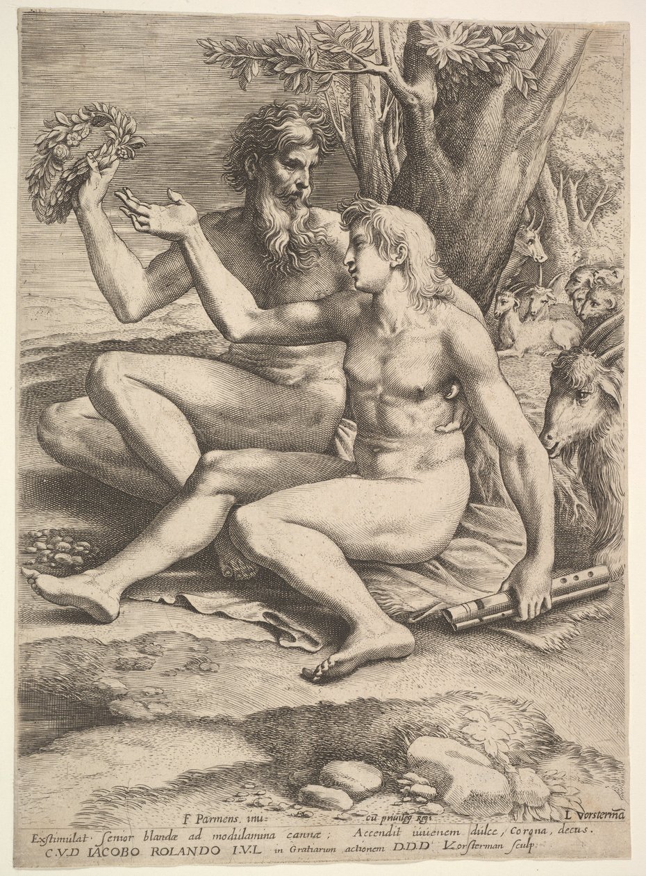 Two Nude Shepherds by Lucas Vorsterman
