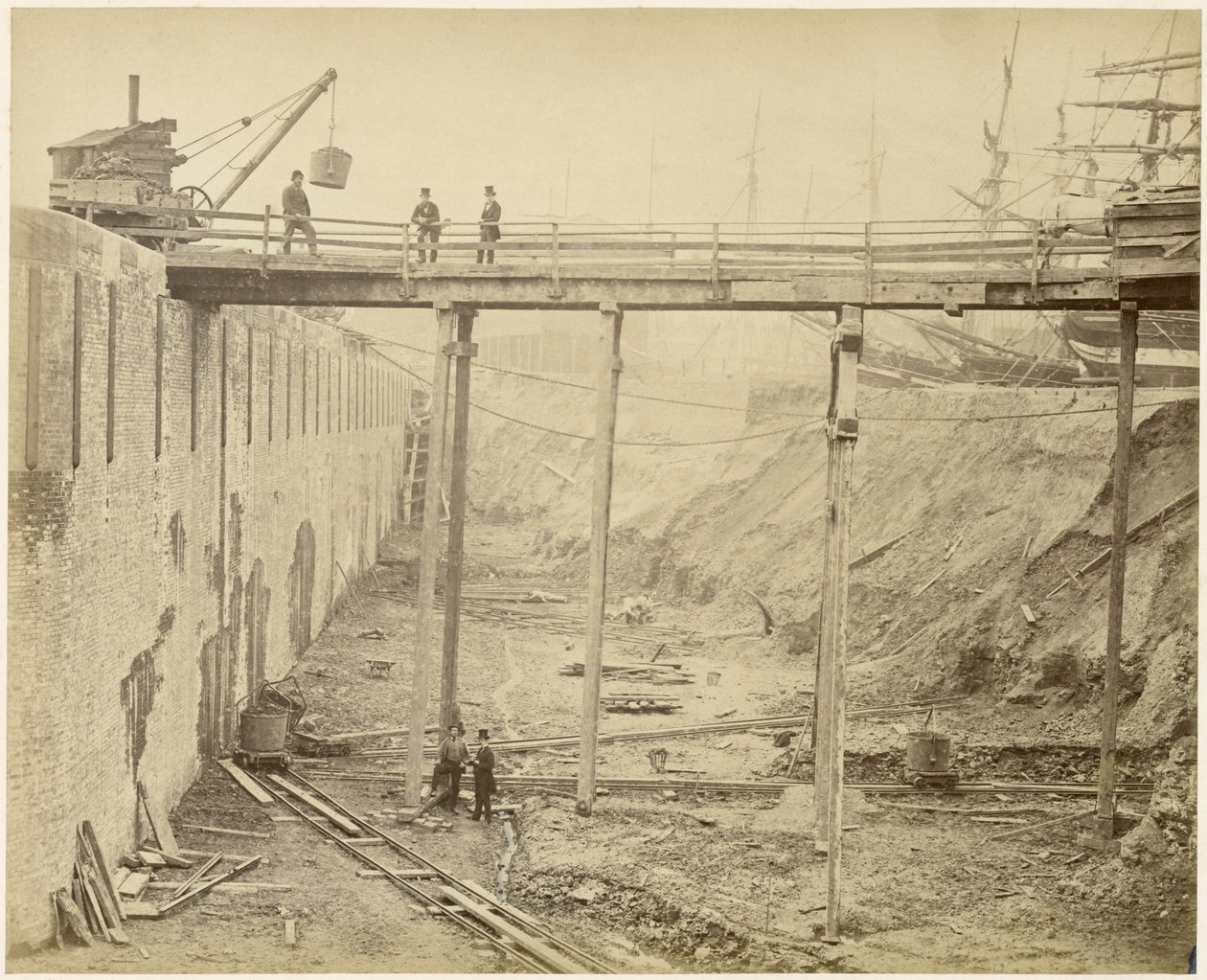Construction of the Expanded Limehouse Basin, London, May 1869 by Lucas and Tuck