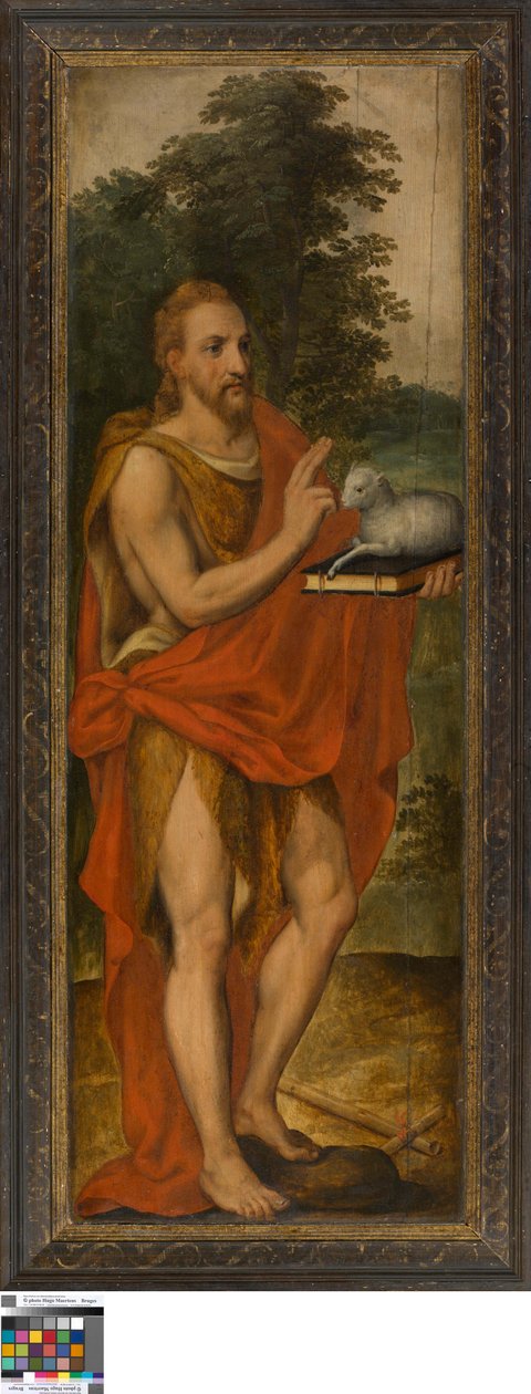 John the Baptist (left), Donor (right), Vanitas (closed) by Lucas de Heere