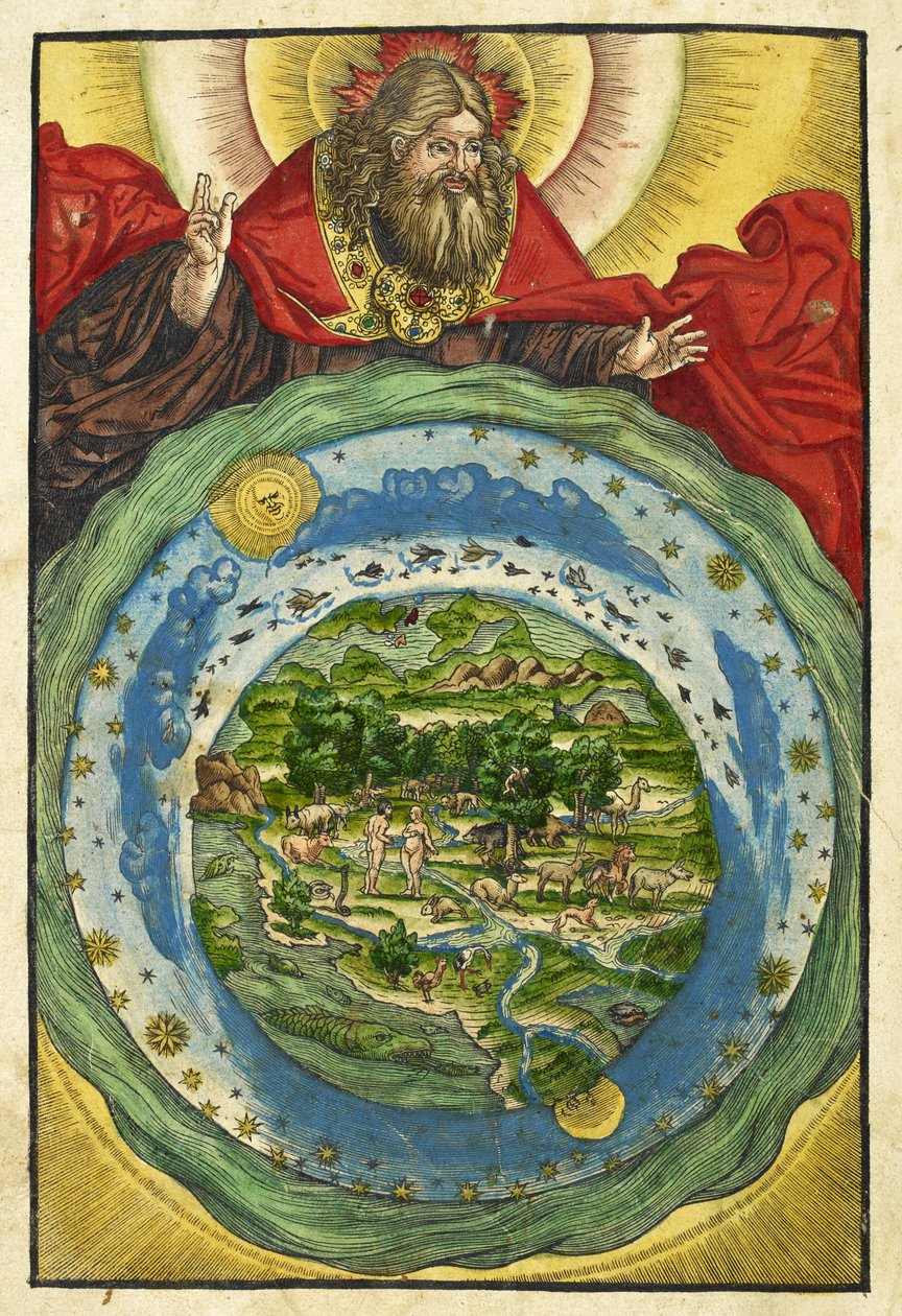 A woodcut of the Garden of Eden from 