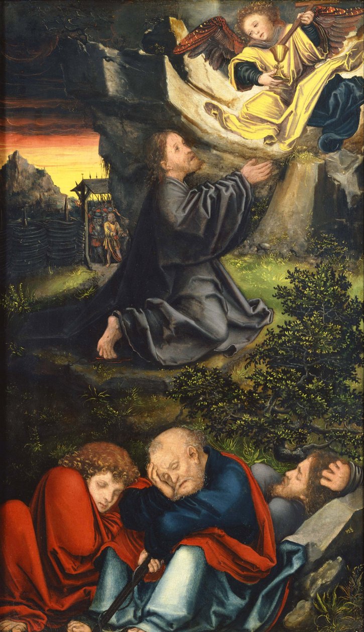 The Prayer in the Garden of Olives (Painting by Lucas Cranach the Elder, c. 1518) by Lucas the Elder Cranach