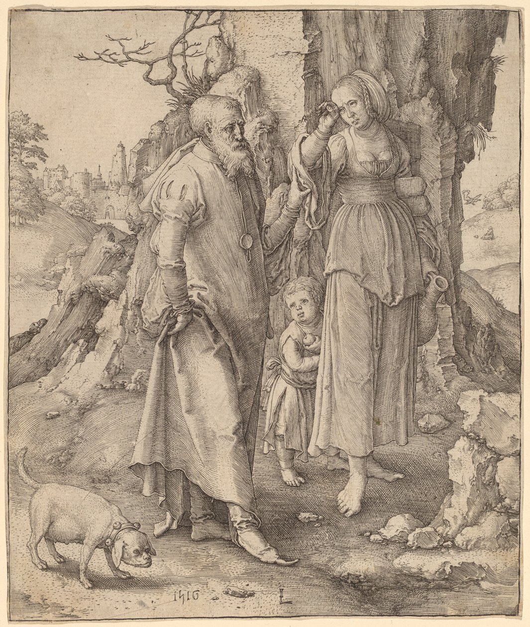Abraham Repudiating Hagar by Lucas van Leyden