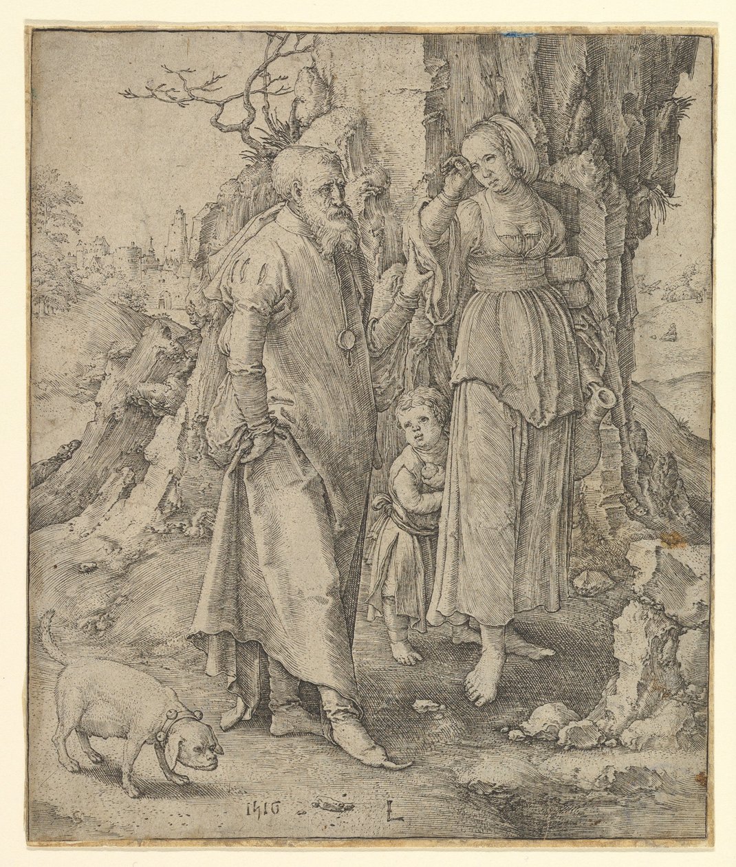 Abraham Sending Away Hagar, 1516 by Lucas van Leyden