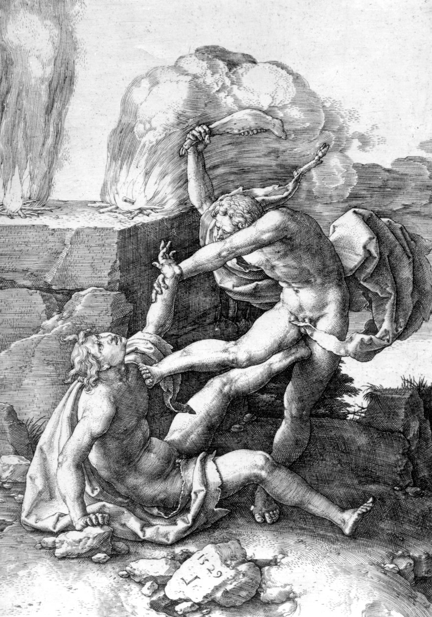 Cain Killing Abel by Lucas van Leyden