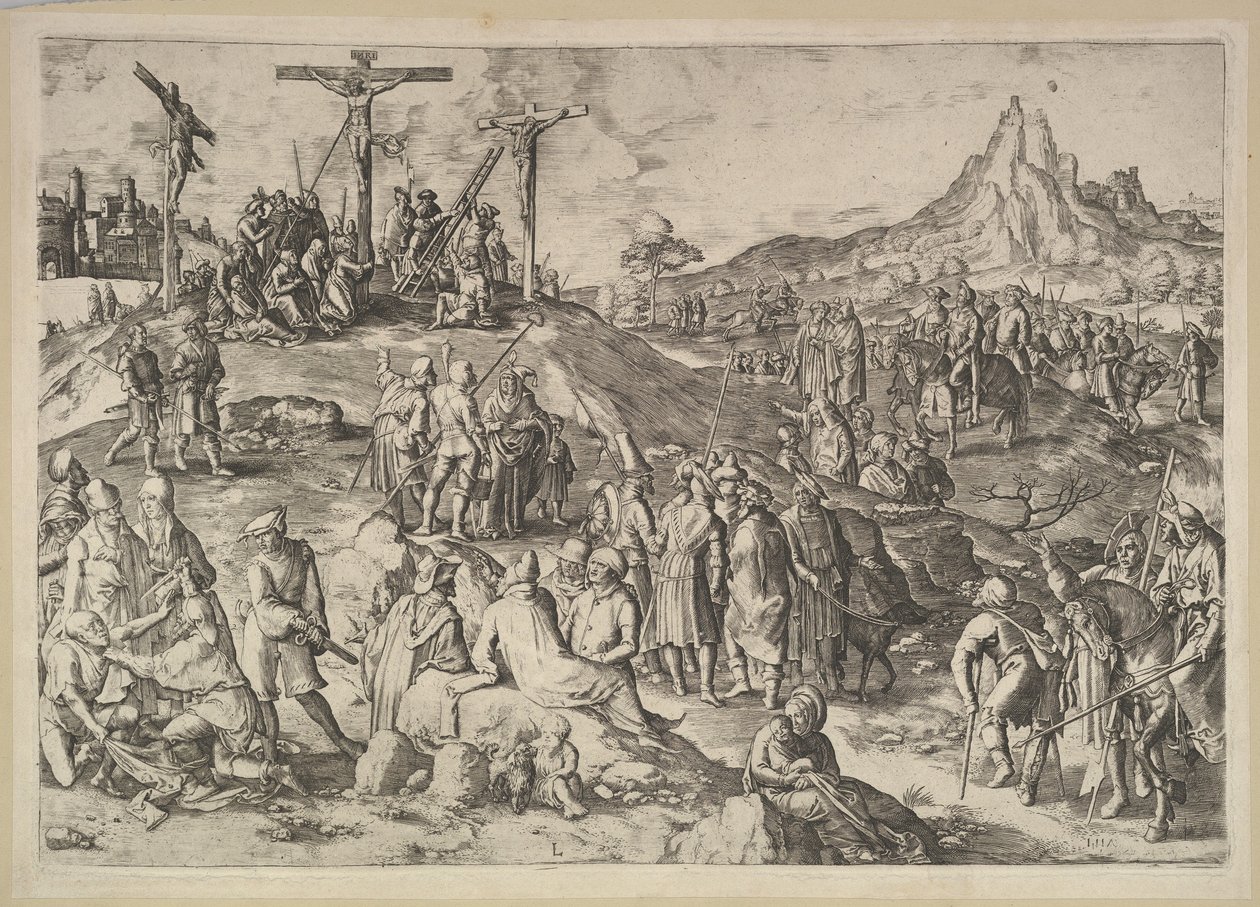 Calvary Golgotha by Lucas van Leyden