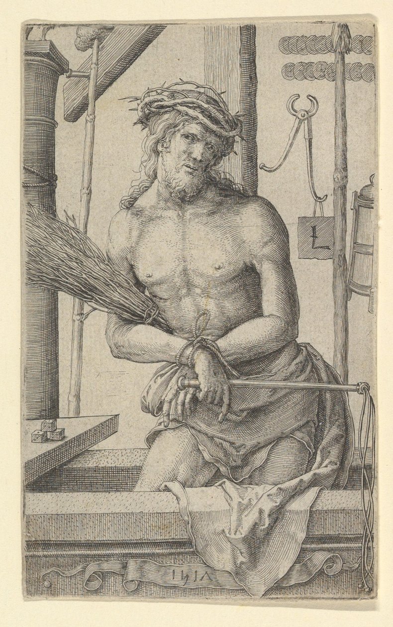 Christ as the Man of Sorrows with the Instruments of the Passion by Lucas van Leyden