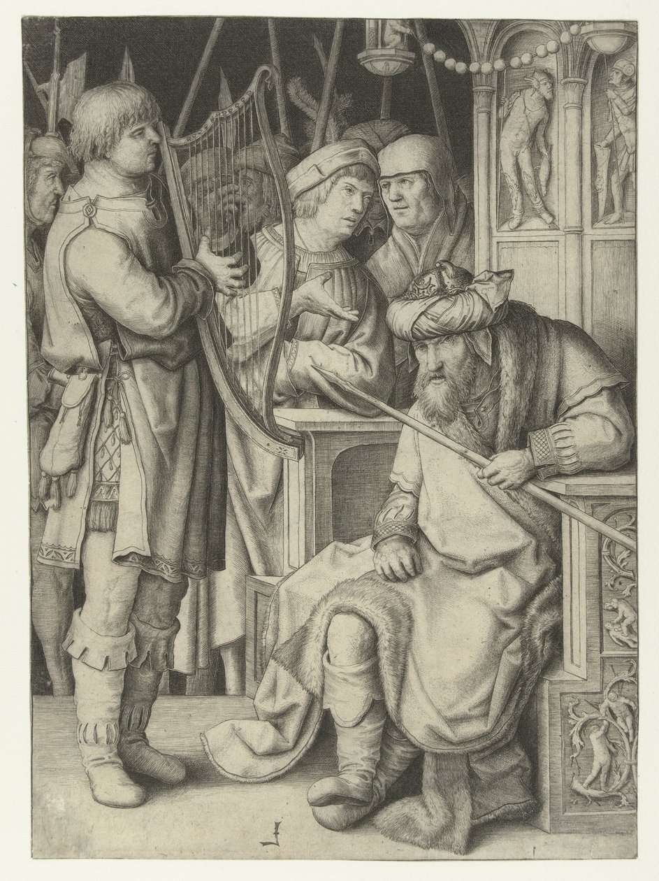 David Playing Harp for Saul by Lucas van Leyden