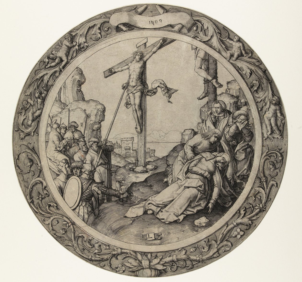 The Crucifixion The Round Passion (series title) by Lucas van Leyden