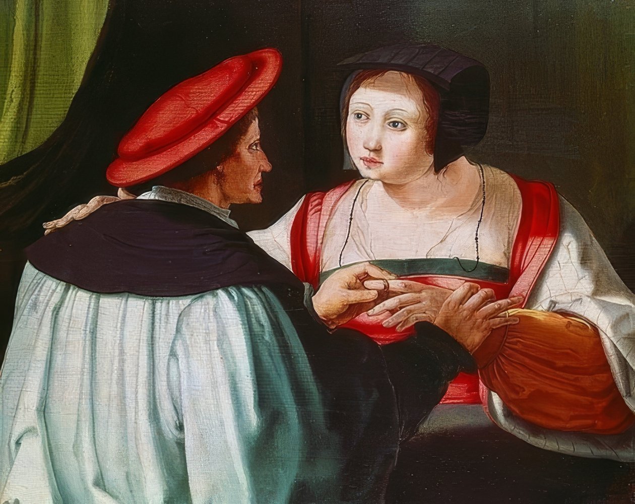 The Engagement. Around 1530 by Lucas van Leyden