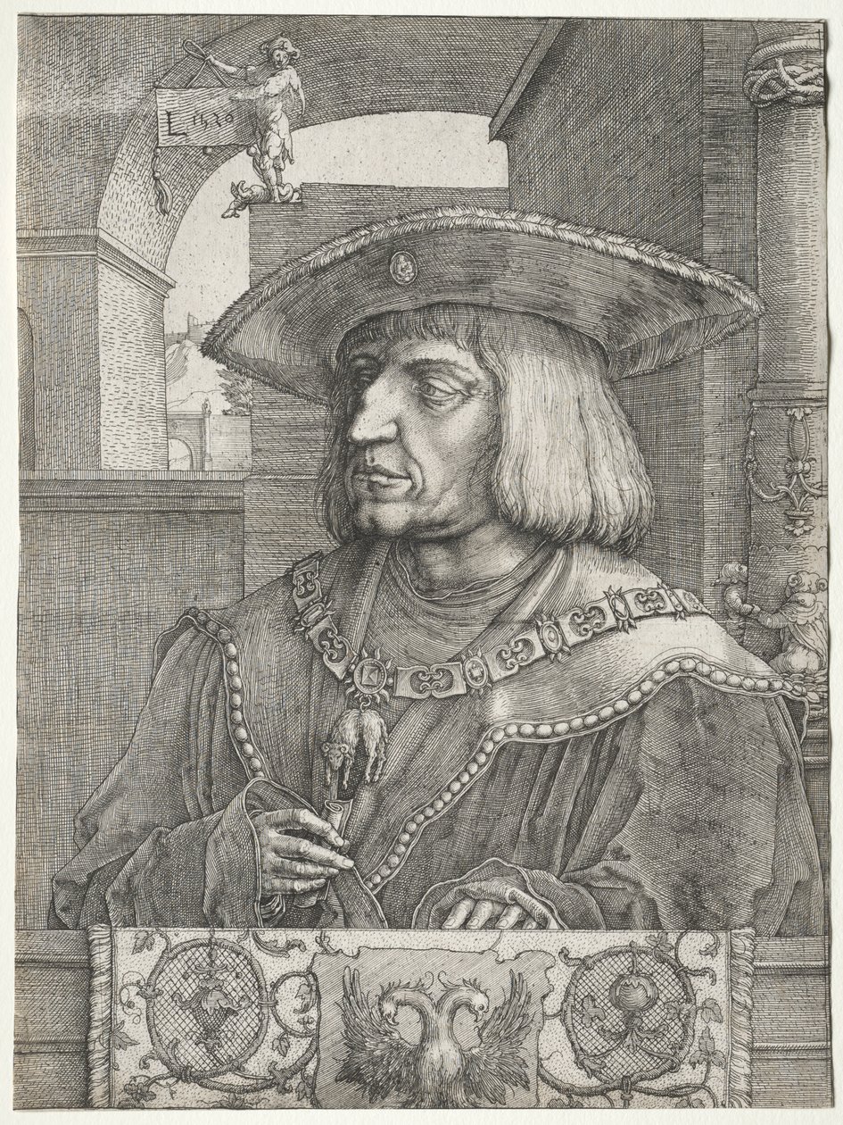 Emperor Maximilian I, 1520 by Lucas van Leyden