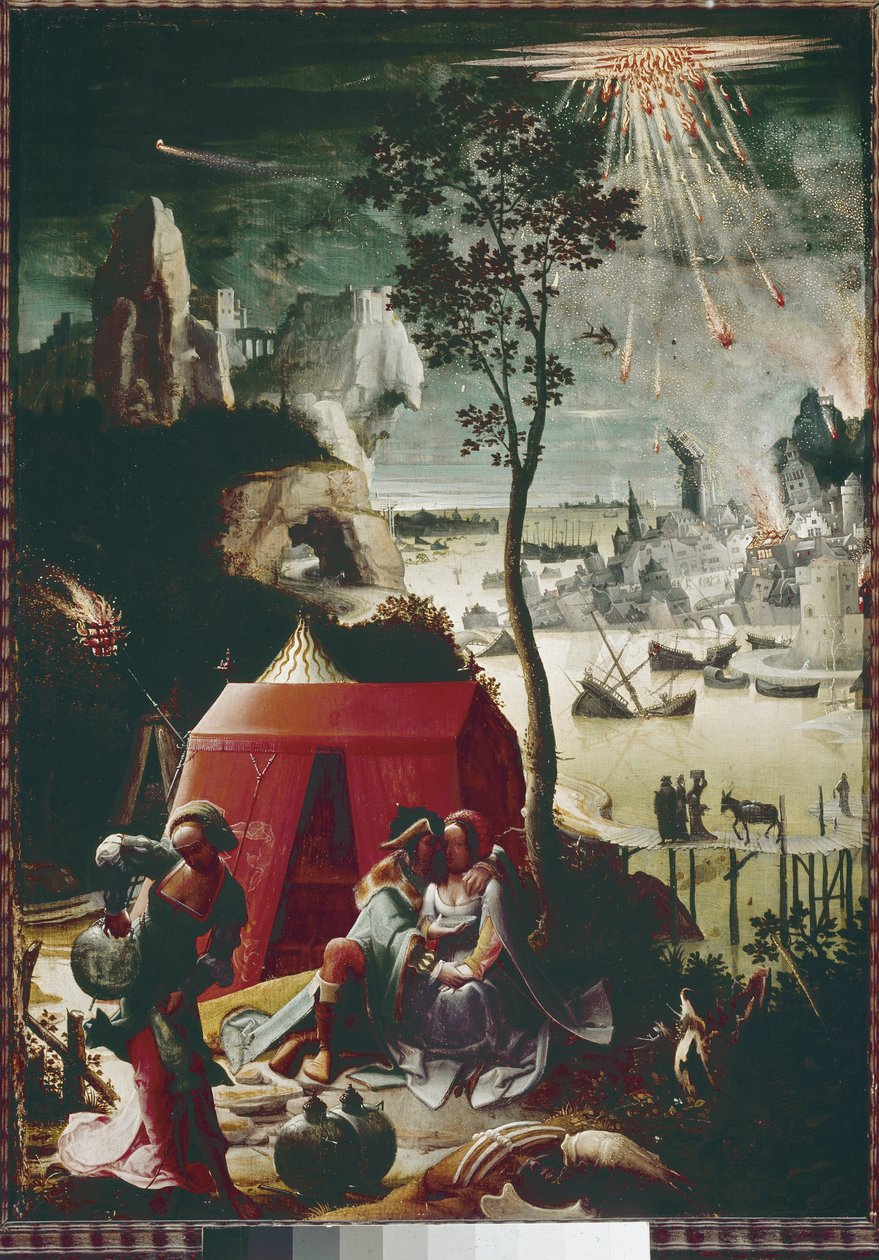 Lot and His Daughters by Lucas van Leyden