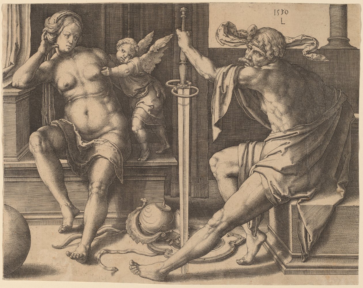 Mars, Venus, and Cupid by Lucas van Leyden