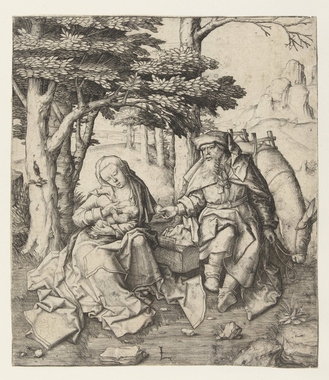 Rest on the Flight into Egypt by Lucas van Leyden