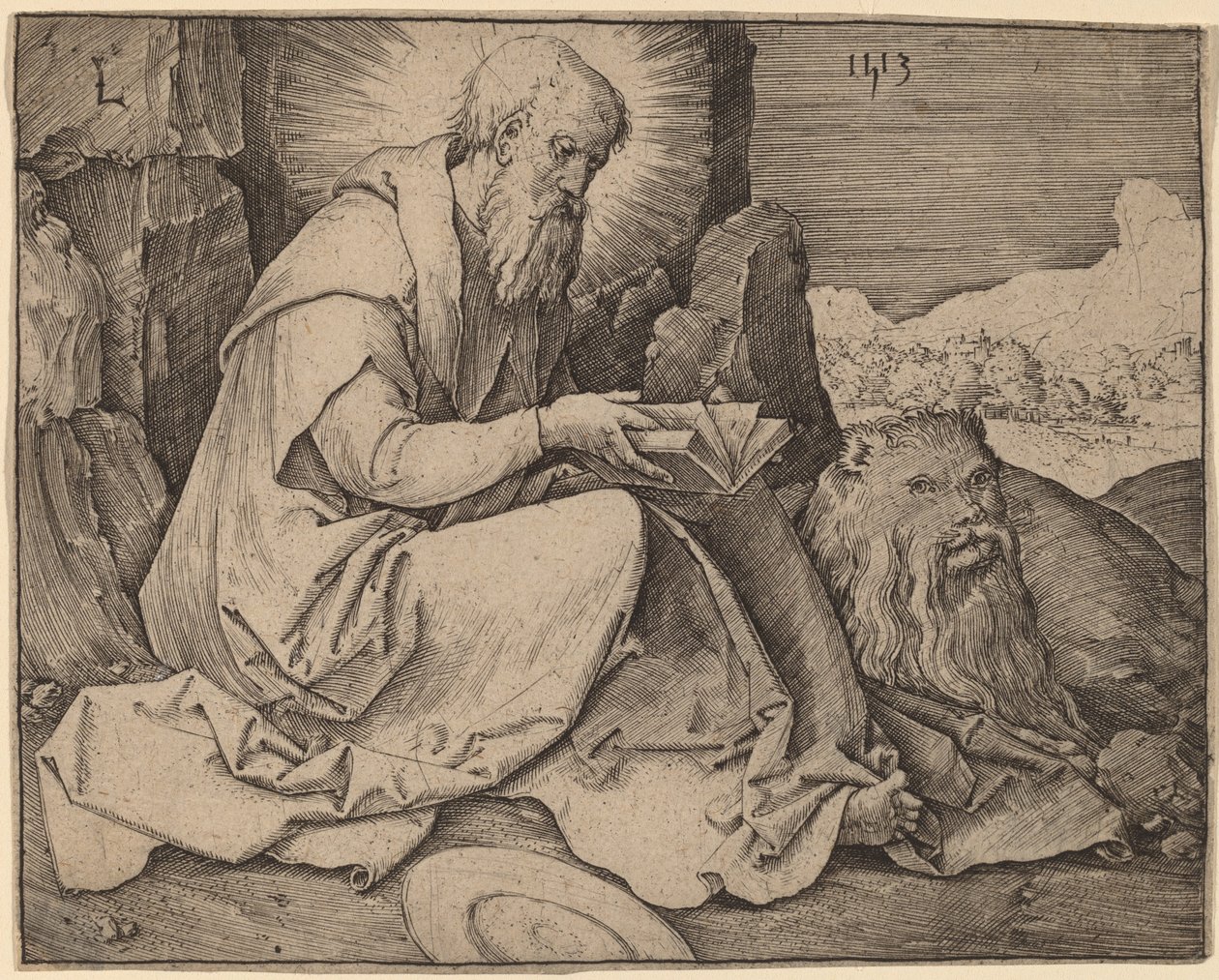 Saint Jerome in a Landscape by Lucas van Leyden