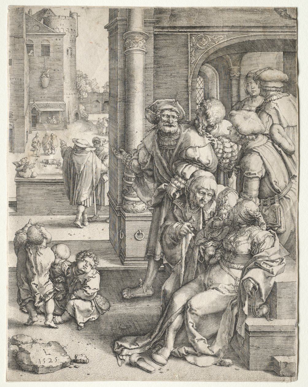 The Poet Virgil Suspended in a Basket by Lucas van Leyden