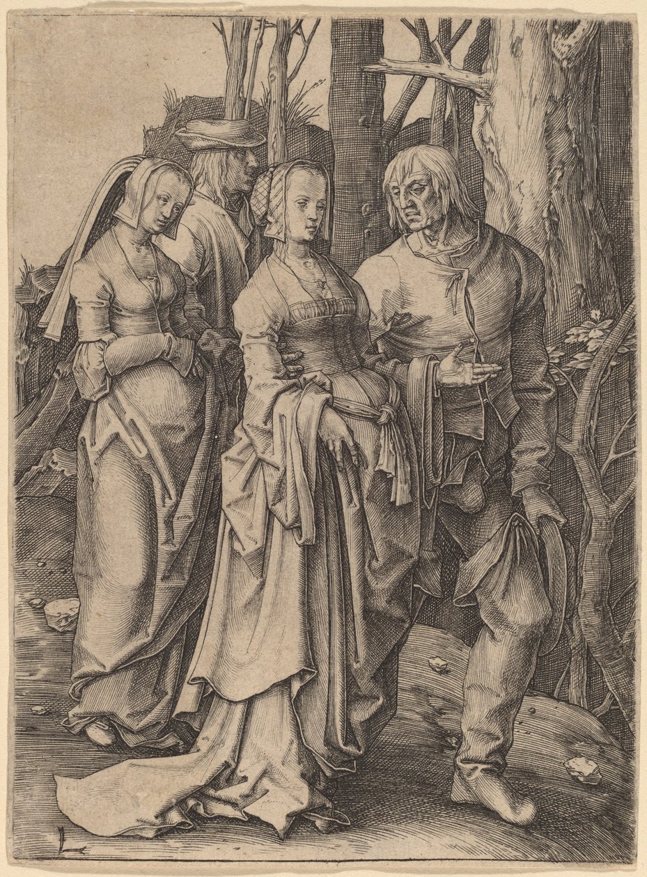 The Two Couples in the Forest by Lucas van Leyden
