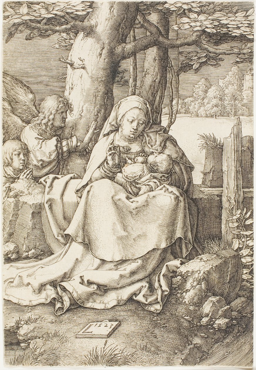 The Virgin and Child with Two Angels by Lucas van Leyden